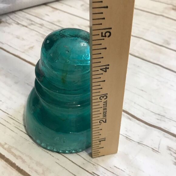 Vintage Hemingway Aqua Blue Glass Insulator no‎  40 - Picture 10 of 10